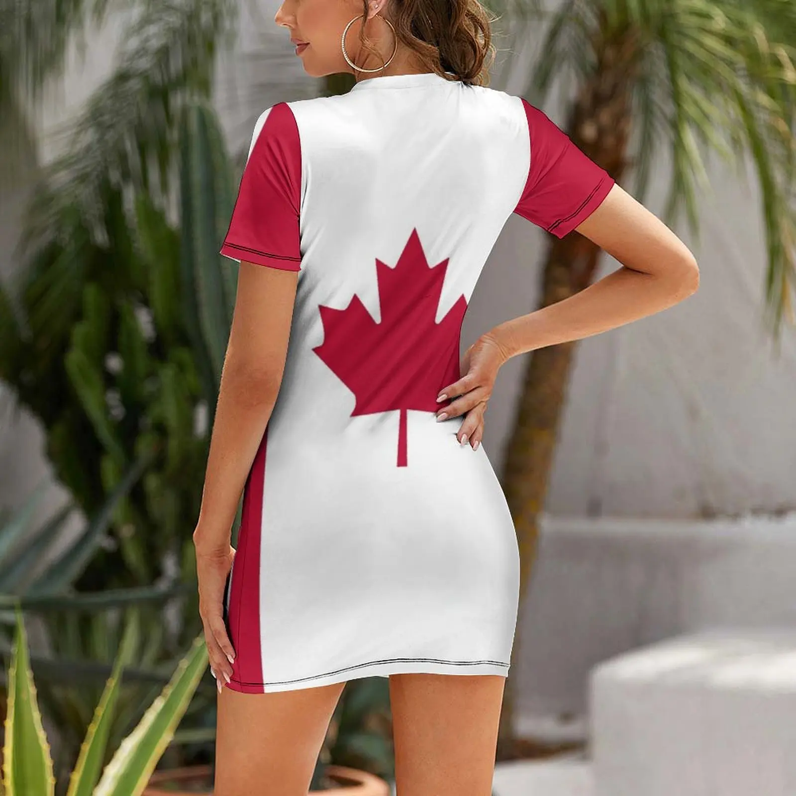 Vestido de manga curta com ban - Summer Clothing Women Canada avaliação e preço