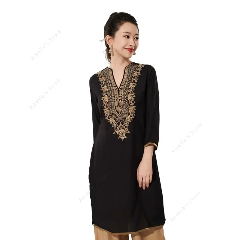 Blusa de Algodão Bordada Tradi - Summer Clothing Pakistan avaliação e preço