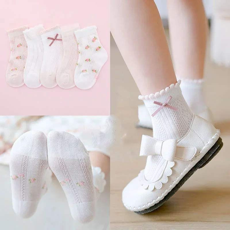 Meias infantis de algodão, 5 p - Summer Clothing Baby Girl avaliação e preço